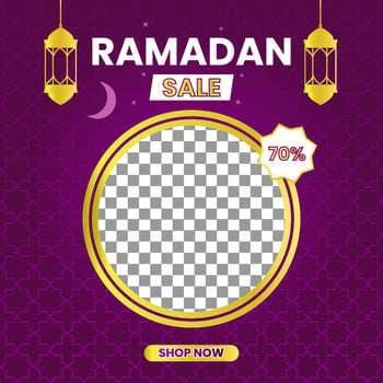 Social Media Template 2, Ramadan Eid Mubarak Sale Template Vector