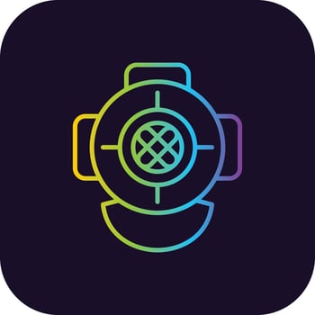 Diving Helmet Gradient Icon vector