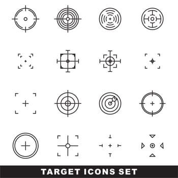 icon set target editable vector