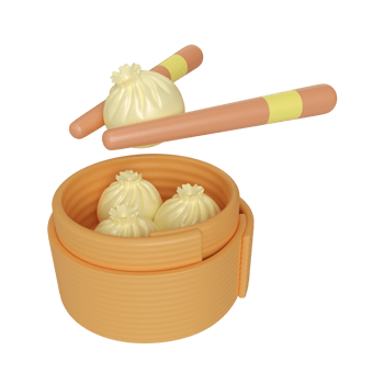 Dim sum 3D Illustration Icon png