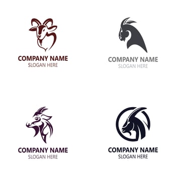 Goat animal logo head design template illustration vector