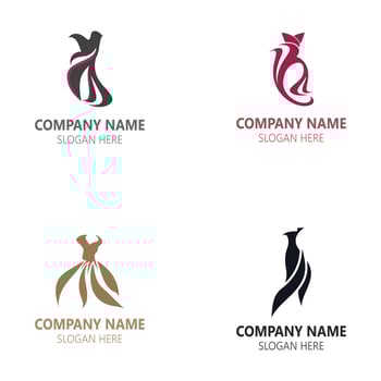 Dress woman logo image beauty creative for boutique vector