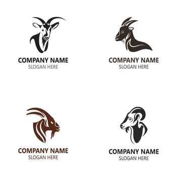 Goat animal logo head design template illustration vector