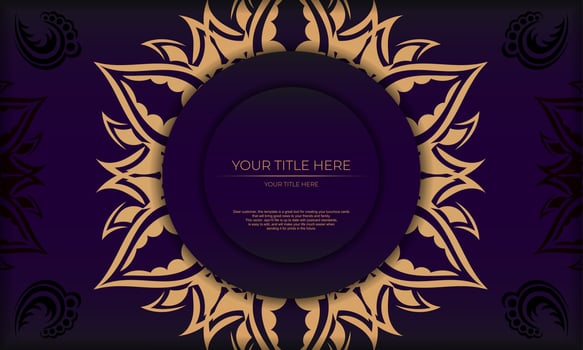 Purple luxury background with Indian ornaments. Elegant and classic vector elements ready for print and typography.