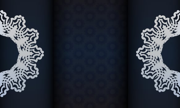 Dark blue luxury background with abstract ornament. Elegant and classic vector elements.