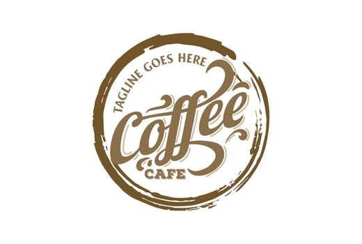 Retro Vintage Circular Coffee Letter Type Word Font Lettering Typography Calligraphy for Cafe Logo Design vector