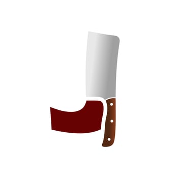 Initial J Chinese Knife vector