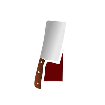Initial I Chinese Knife vector