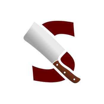 Initial S Chinese Knife vector