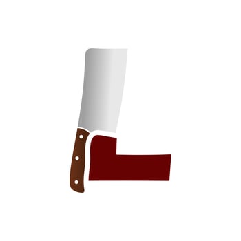 Initial L Chinese Knife vector