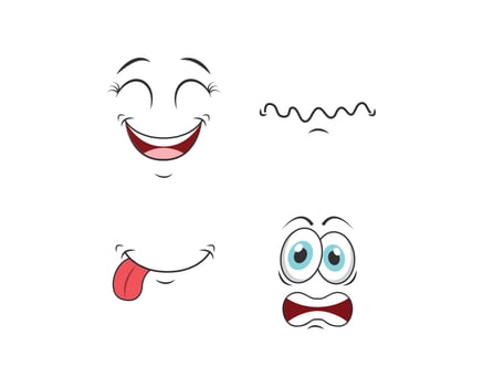 icon face illustration and eyebrows vector