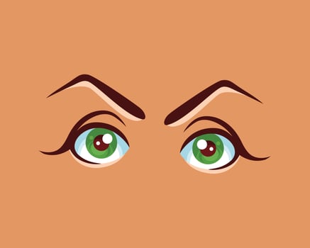 icon face illustration and eyebrows vector
