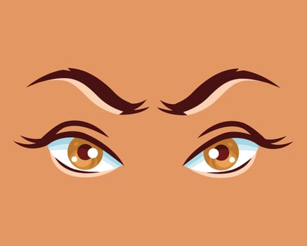 icon face illustration and eyebrows vector