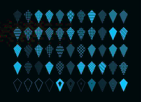 Set of kite memphis element vector