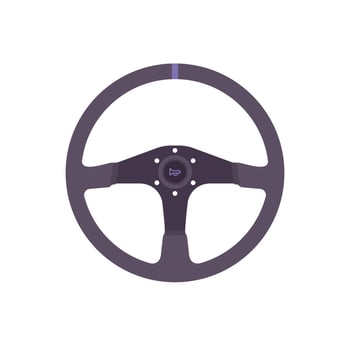 Steering Wheel Flat Illustration. Clean Icon Design Element on Isolated White Background vector