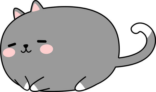 Cute Sleeping Chubby Cat Cartoon Element png