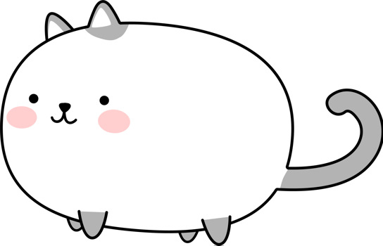 Cute Chubby Cat Cartoon Element png