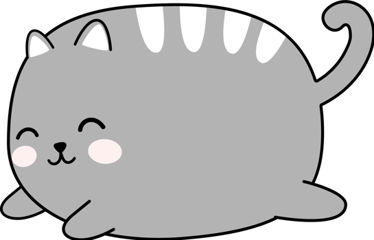 Cute Chubby Cat Cartoon Element png