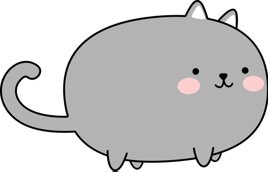 Cute Chubby Cat Cartoon Element png