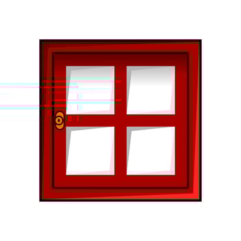 Illustration of red windows with white glasses. vector