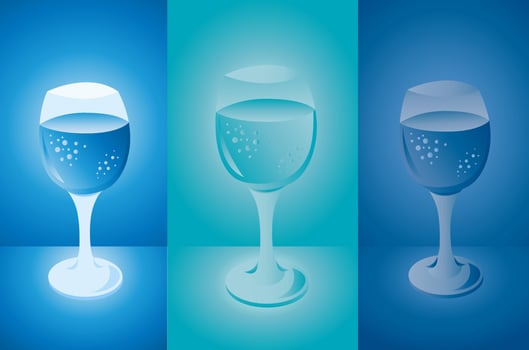 Three Wine Glasses with Bubbles vector