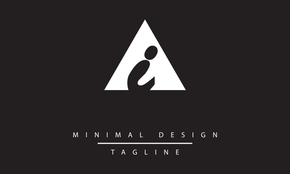 IA or AI Minimal Logo design Vector