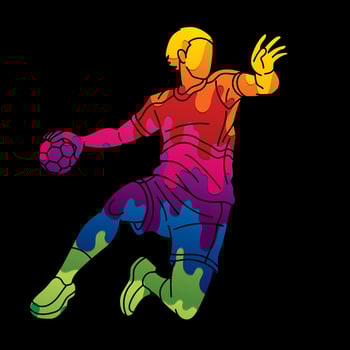 Graffiti Handball Sport Male Player vector
