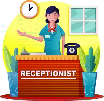 corporate female receptionist vector