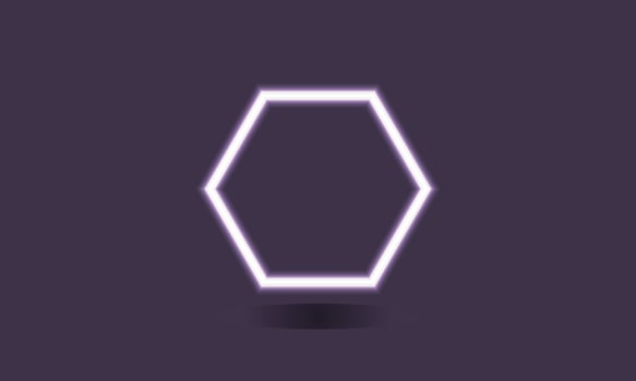 neon hexagon glowing shape vector geometric abstract shape