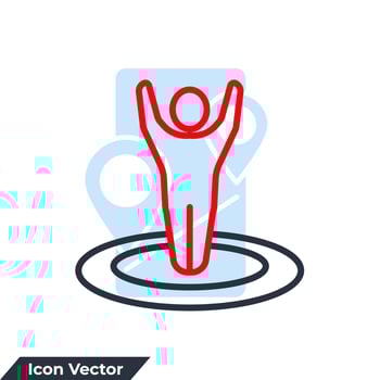 you are here icon logo vector illustration. Destination symbol template for graphic and web design collection