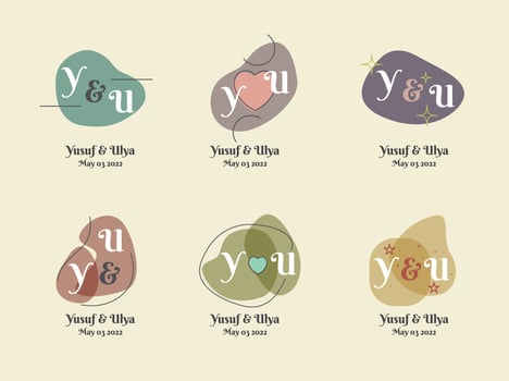 WEDDING MONOGRAM LOGO TEMPLATES COLLECTIONS SET. VECTOR DESIGN ELEMENT