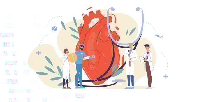Flat cartoon doctor characters vector illustration concept
