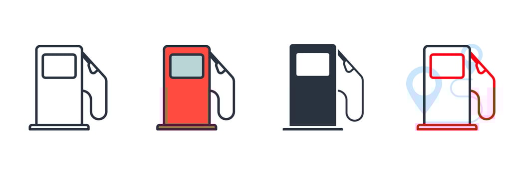 gas station icon logo vector illustration. fuel pump symbol template for graphic and web design collection