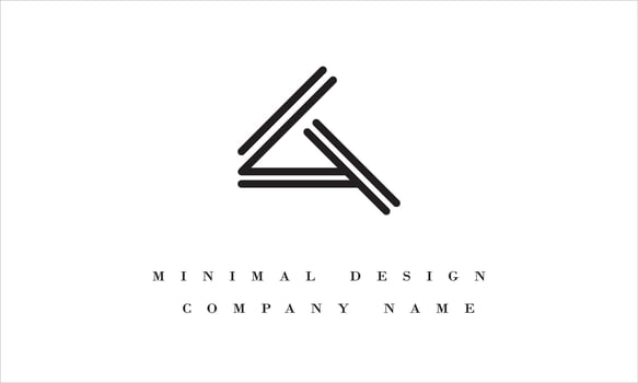 LA or AL Minimal Logo Design vector