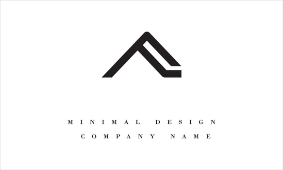 LA or AL Minimal Logo Design vector
