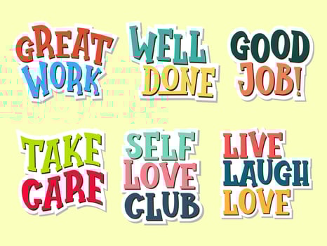 motivational quote stickers bundle vector