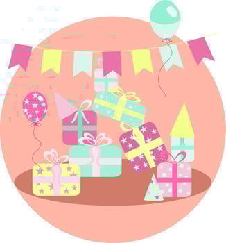 Card with presents vector