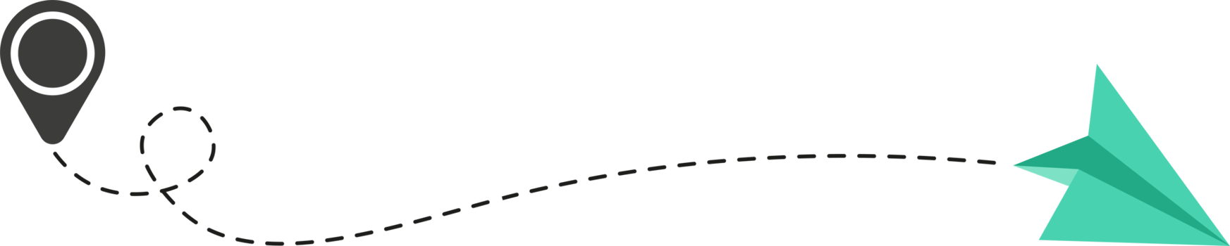 Dashed Line Paper Airplane Route png