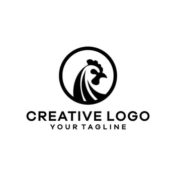 chicken logo vector illustration isolated on white background