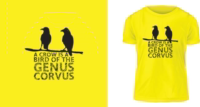 t-shirt design, a crow is a bird of the genus Corvus ready to print this t-shirt vector