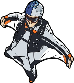 Sportsman Skydiving suit vector