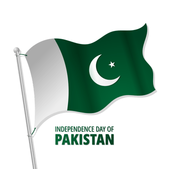 Pakistan independence day with Pakistan flag and typography png