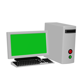 Desktop computer unit set illustration 3D image isolated transparent background png