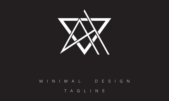 AH or HA Minimal Logo design vector