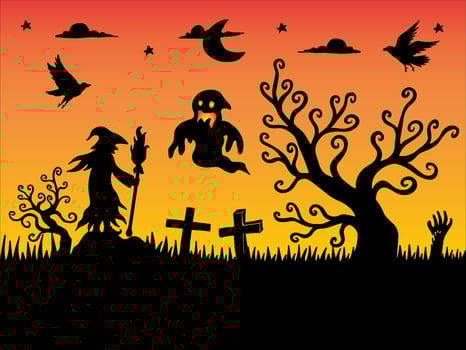 Halloween Silhouette Background Illustration vector