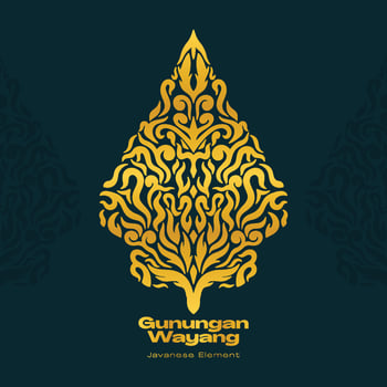 gunungan wayang javanese illustration vector