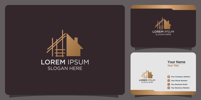 minimalist real estate logo and branding card vector