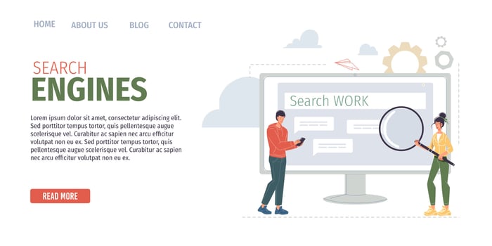 Workflow of business people flat vector illustration concept
