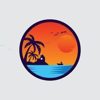 sunset logo vector