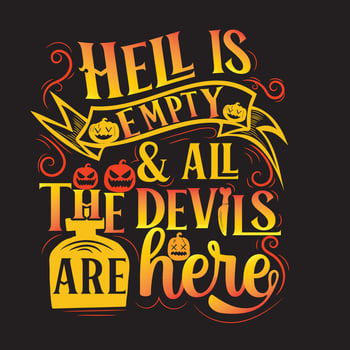 Happy Halloween t shirt design with Halloween elements or Hand drawn Halloween typography design vector